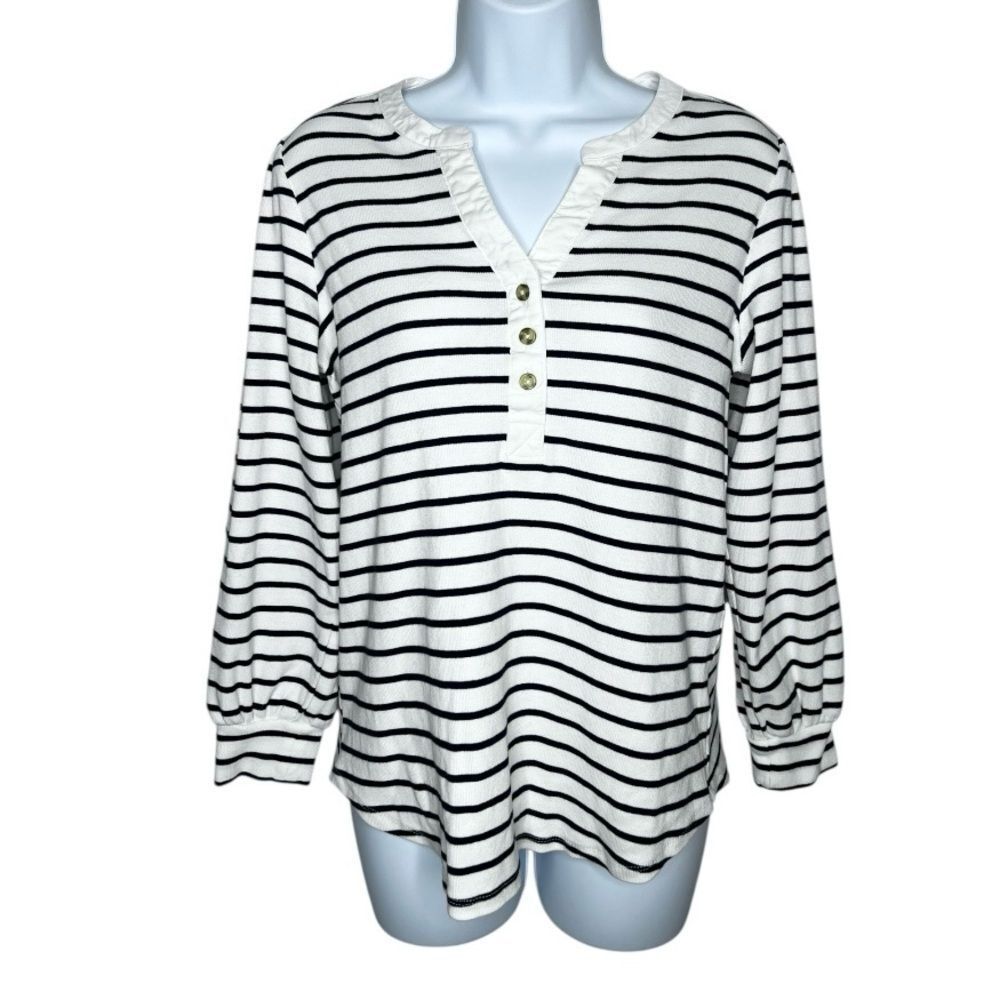 Lauren Conrad Women’s L Striped 3/4 Sleeve Top